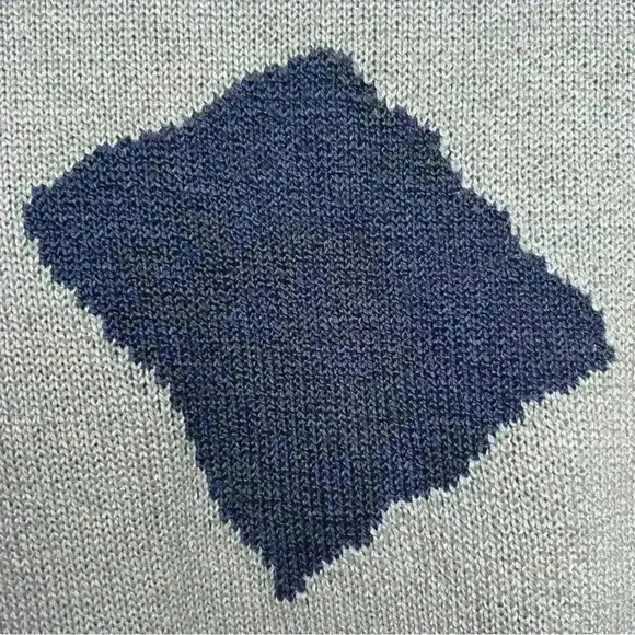 Vintage 80s gray geometric print long sleeve sweater size 10 (see measurements) - Picture 9 of 11